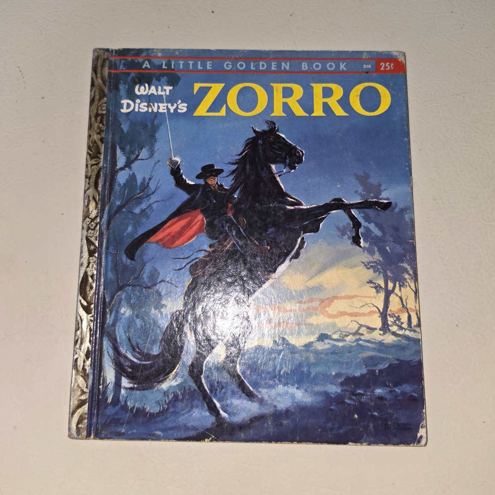 Disney Zorro A Little Golden Book 1958 Simon and Schuster 25¢ Edition
